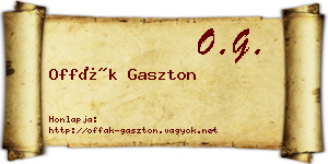 Offák Gaszton névjegykártya